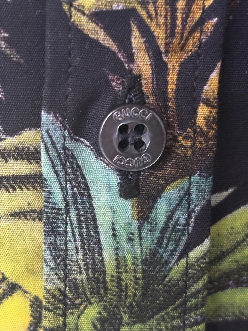 GUCCI Printed Cotton Short Sleeve Duke Shirt Made in Italy